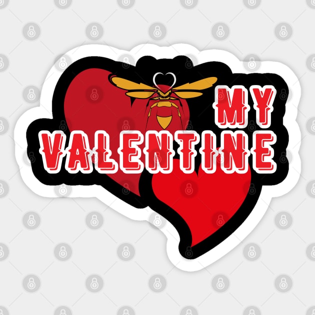 Cuter Funny Bee My Valentine, Valentine Day Gift for Him or Her Sticker by Praizes